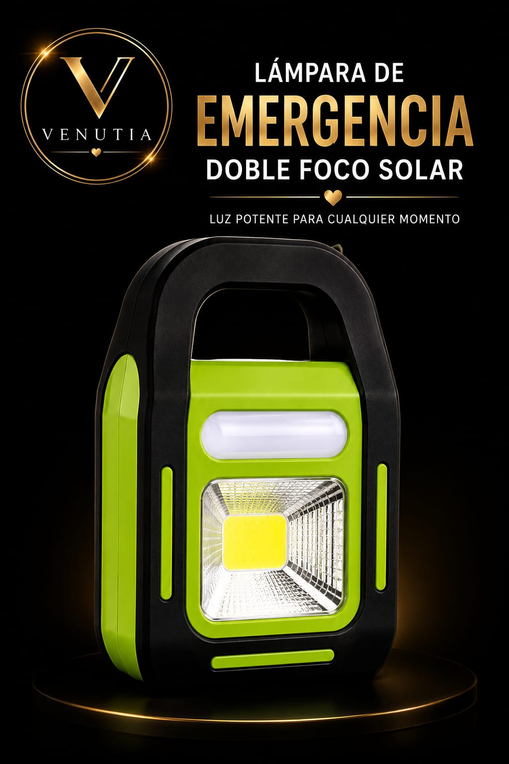 Lampara de Emergencia Doble Foco Solar