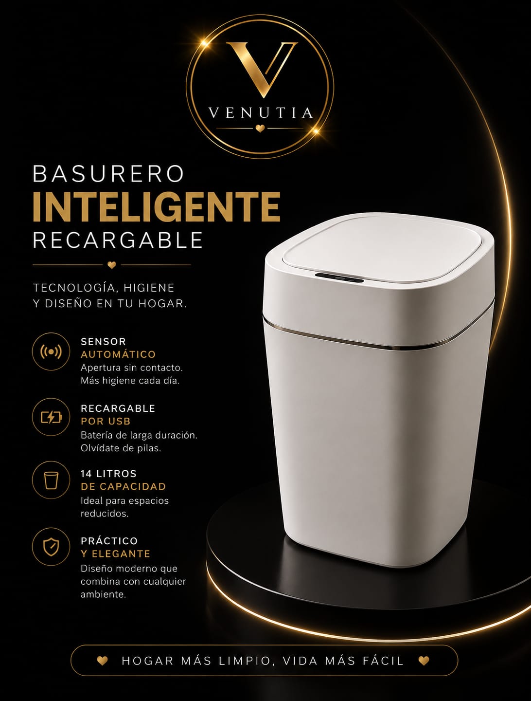 Basurero Inteligente Recargable 14L