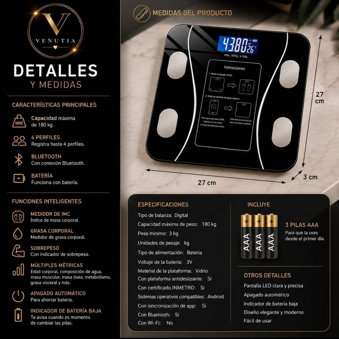 Pesa Digital Inteligente Bluetooth con App
