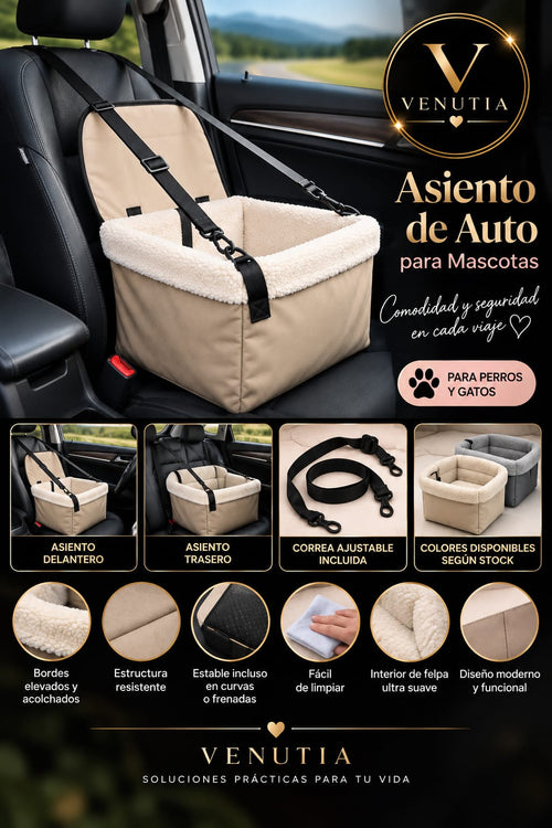 Asiento de Carro para Mascotas Premium